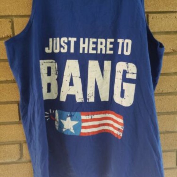 "Here to Bang!" Blue Tank Top Forth of July 2XL - Picture 1 of 1
